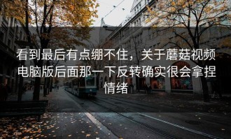看到最后有点绷不住，关于蘑菇视频电脑版后面那一下反转确实很会拿捏情绪