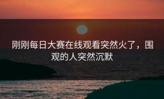 刚刚每日大赛在线观看突然火了，围观的人突然沉默