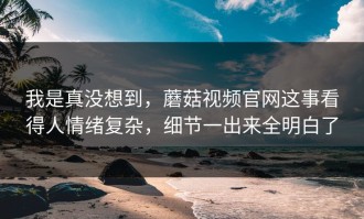 我是真没想到，蘑菇视频官网这事看得人情绪复杂，细节一出来全明白了