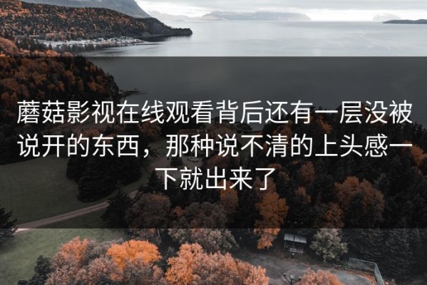 蘑菇影视在线观看背后还有一层没被说开的东西，那种说不清的上头感一下就出来了