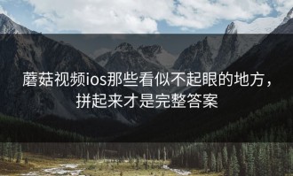 蘑菇视频ios那些看似不起眼的地方，拼起来才是完整答案
