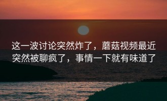 这一波讨论突然炸了，蘑菇视频最近突然被聊疯了，事情一下就有味道了
