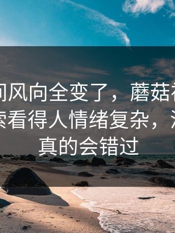 一夜之间风向全变了，蘑菇视频官网相关搜索看得人情绪复杂，没点进去真的会错过