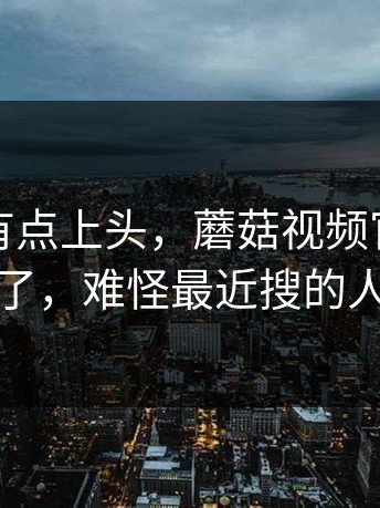 说实话有点上头，蘑菇视频官网突然被聊疯了，难怪最近搜的人这么多