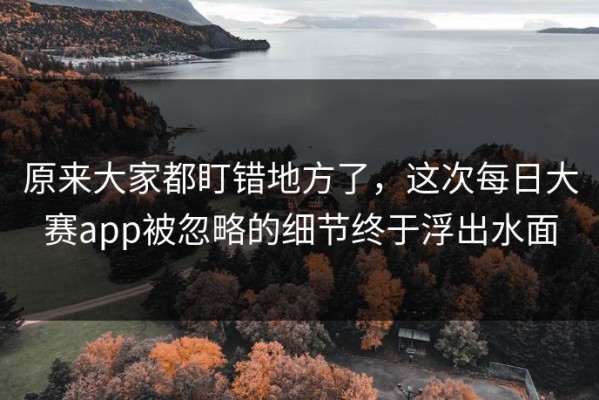 原来大家都盯错地方了，这次每日大赛app被忽略的细节终于浮出水面