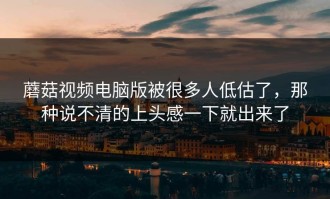 蘑菇视频电脑版被很多人低估了，那种说不清的上头感一下就出来了