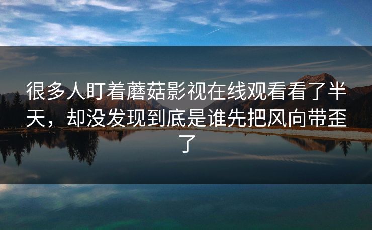 很多人盯着蘑菇影视在线观看看了半天，却没发现到底是谁先把风向带歪了
