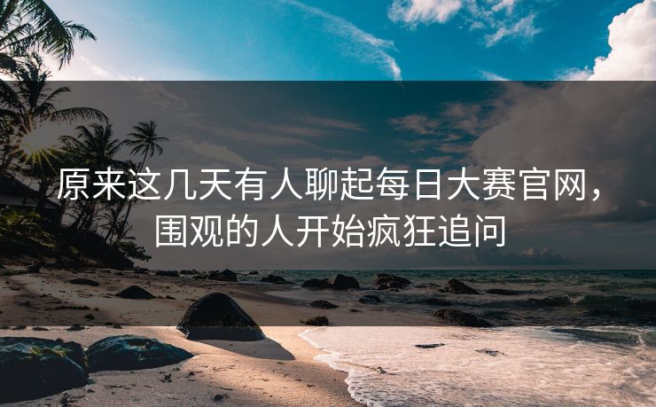 原来这几天有人聊起每日大赛官网，围观的人开始疯狂追问