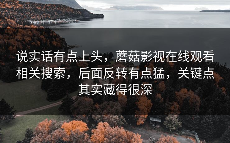 说实话有点上头，蘑菇影视在线观看相关搜索，后面反转有点猛，关键点其实藏得很深