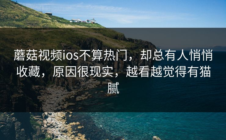 蘑菇视频ios不算热门,却总有人悄悄收藏,原因很现实,越看越觉得有猫腻 蘑菇视频ios不算热门,却总有人悄悄收藏,原因很现实,越看越觉得有猫腻