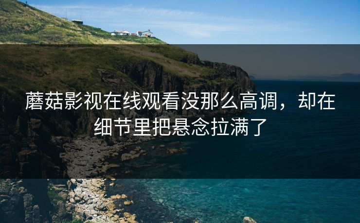 蘑菇影视在线观看没那么高调,却在细节里把悬念拉满了 蘑菇影视在线观看没那么高调,却在细节里把悬念拉满了