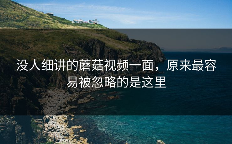 没人细讲的蘑菇视频一面,原来最容易被忽略的是这里 没人细讲的蘑菇视频一面,原来最容易被忽略的是这里